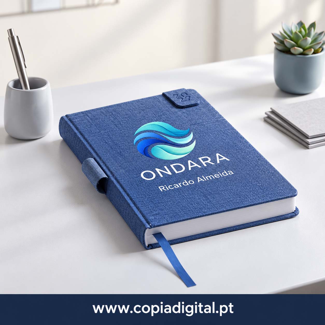 Agenda 2027 Pu Imitação de linho Azul - imagem 2