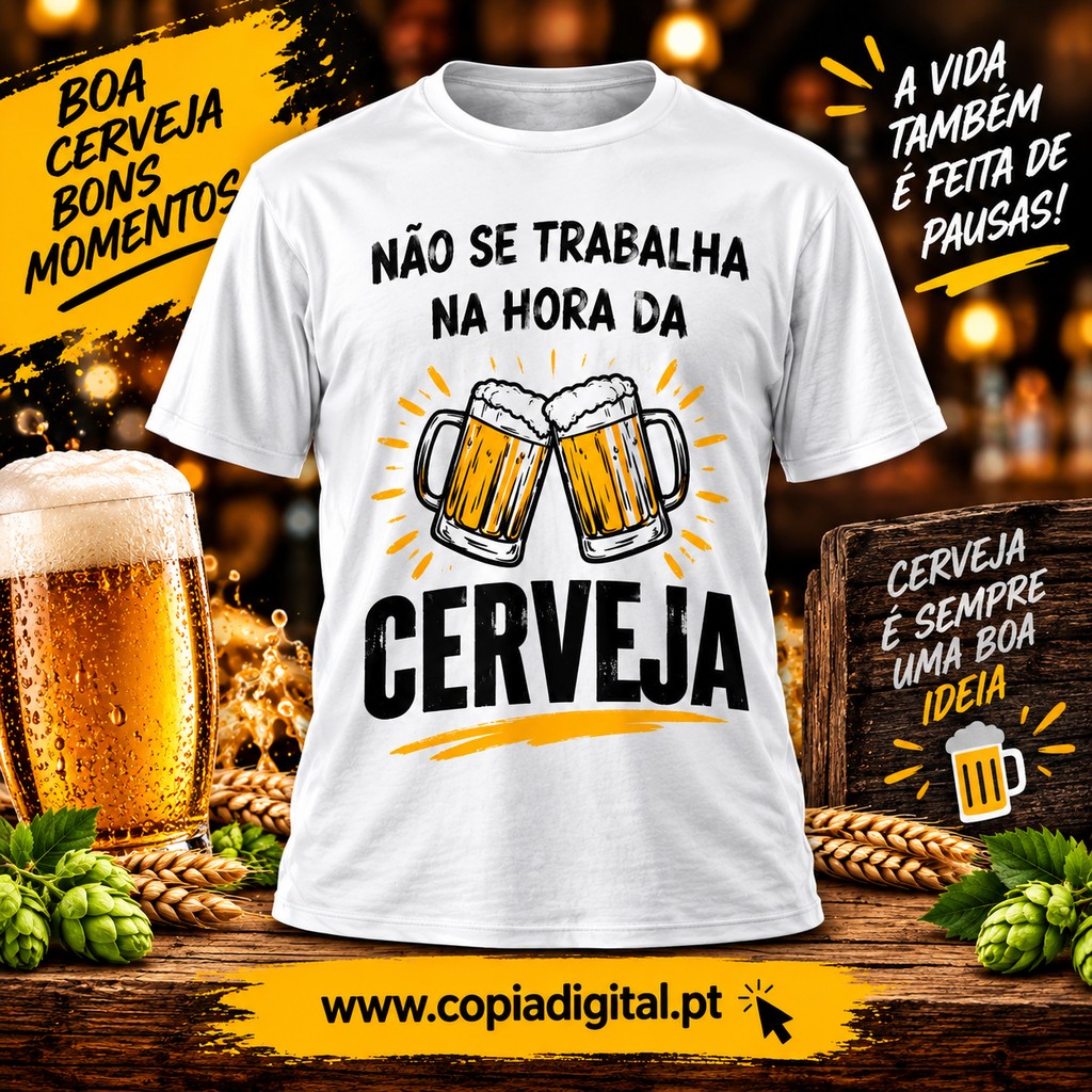 T-shirt branca personalizada estampagem na frente DTF