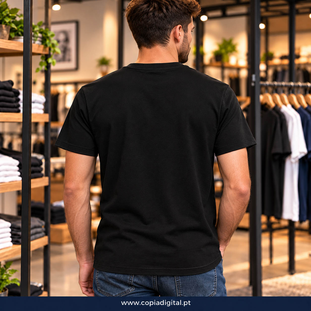 T-shirt preta estampada com deus dá nozes.... - imagem 3